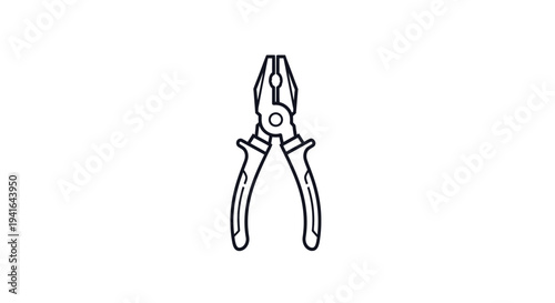 Pliers Tool Hand Drawing Illustration.