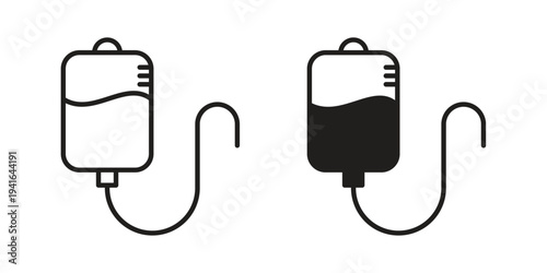 IV bag icon concept. Silhouette, glyph symbol. Isolated design.