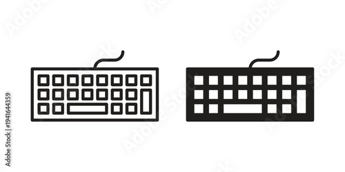 Keyboard icon concept. Silhouette, glyph symbol. Isolated design.