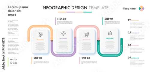 Timeline process infographic 4 options, step or parts template for presentation, start up project, business strategy, theory basic operation, logic analysis