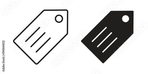 Label icon concept. Silhouette, glyph symbol. Isolated design.