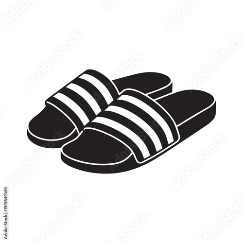 Vector icon of black and white striped slides
