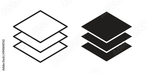 Layers icon concept. Silhouette, glyph symbol. Isolated design.