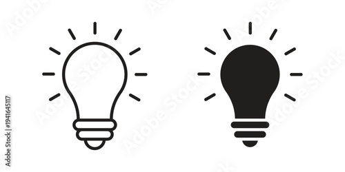 Light bulb icon concept. Silhouette, glyph symbol. Isolated design.