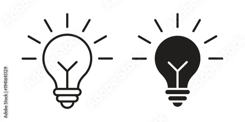 Lightbulb icon concept. Silhouette, glyph symbol. Isolated design.