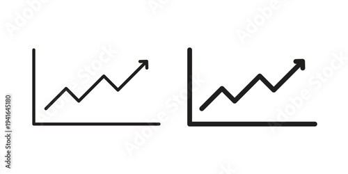 Line chart icon concept. Silhouette, glyph symbol. Isolated design.