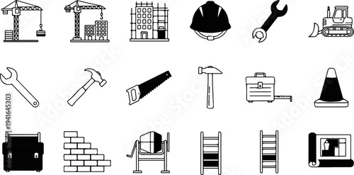 Collection of construction and repair tools and equipment