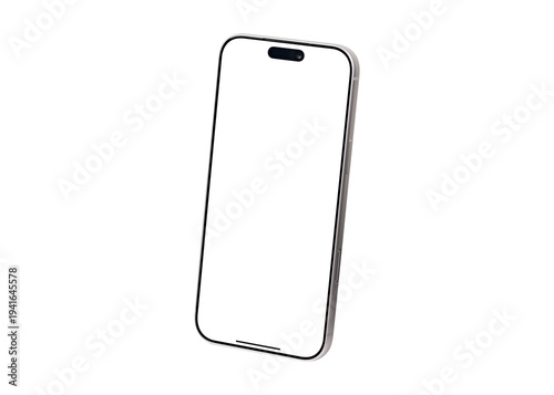 Smartphone mockup with blank screen isolated.