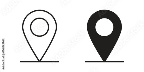 Location pin icon concept. Silhouette, glyph symbol. Isolated design.