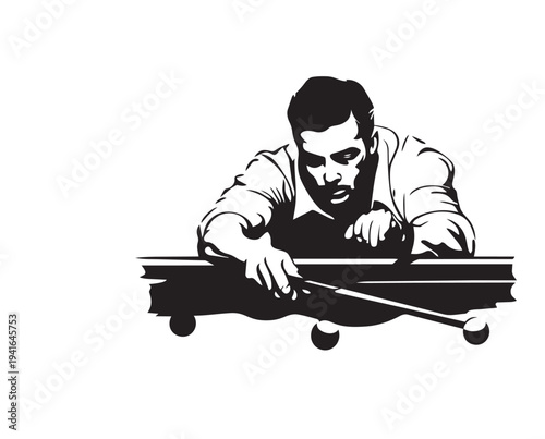 vector illustration of a male billiard player