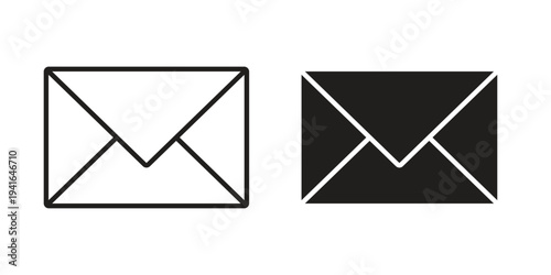 Mail icon concept. Silhouette, glyph symbol. Isolated design.