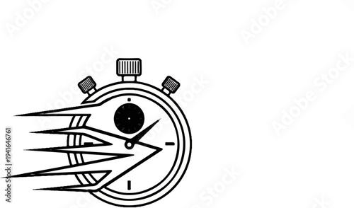 Abstract stopwatch with speed lines, representing time passing quickly