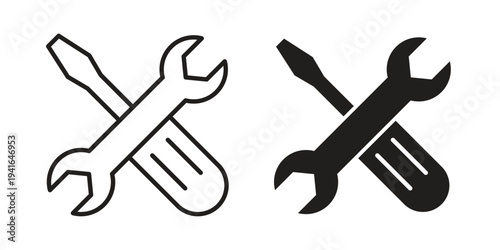 Maintenance icon concept. Silhouette, glyph symbol. Isolated design.