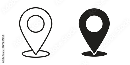 Map icon concept. Silhouette, glyph symbol. Isolated design.