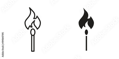 Matches icon concept. Silhouette, glyph symbol. Isolated design.