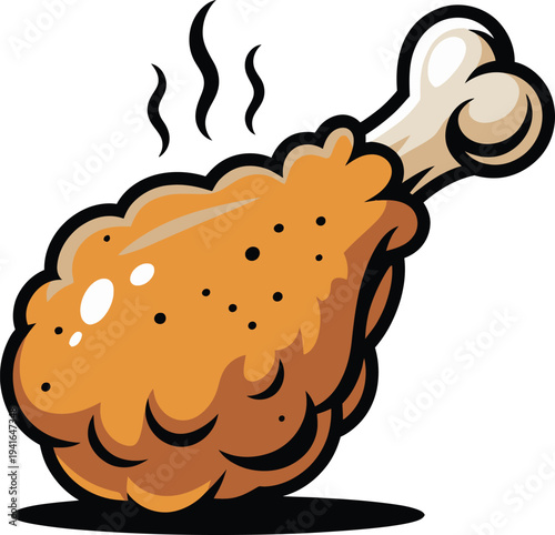 Cute cartoon a illustrator vector fried chicken