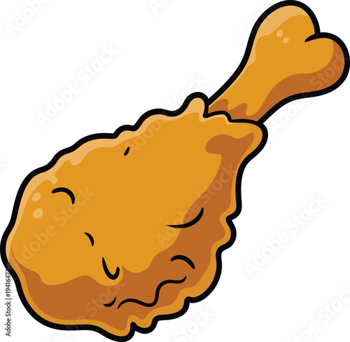 Cute cartoon a illustrator vector fried chicken