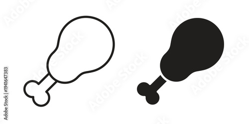 Meat icon concept. Silhouette, glyph symbol. Isolated design.