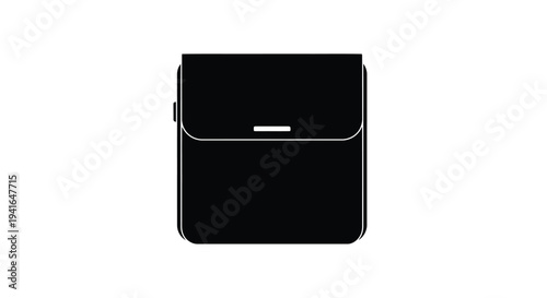 Black handbag graphic on a white background a striking silhouette