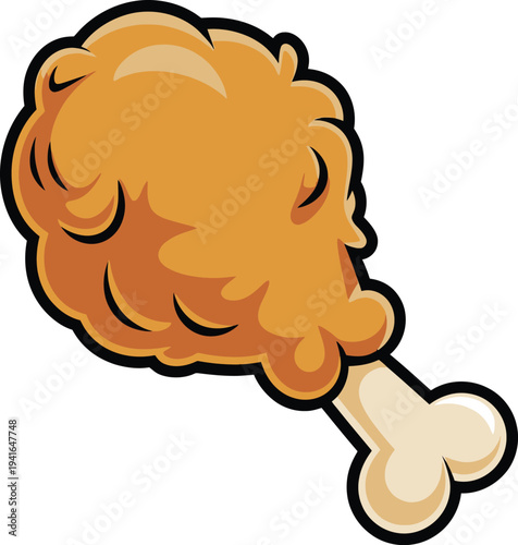 Cute cartoon a illustrator vector fried chicken