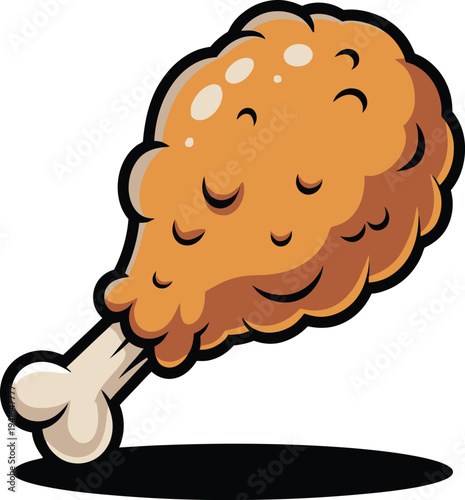 Cute cartoon a illustrator vector fried chicken