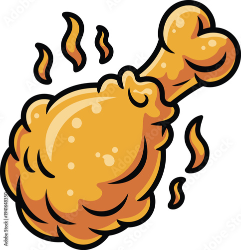Cute cartoon a illustrator vector fried chicken