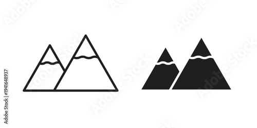 Mountain icon concept. Silhouette, glyph symbol. Isolated design.