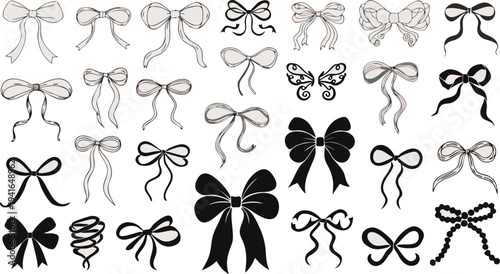 Bow Collection: An assortment of various bow designs, perfect for adding a touch of elegance to any creative project. These bows are versatile and timeless, perfect for design and decoration.