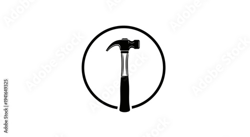 Black hammer icon on white background.