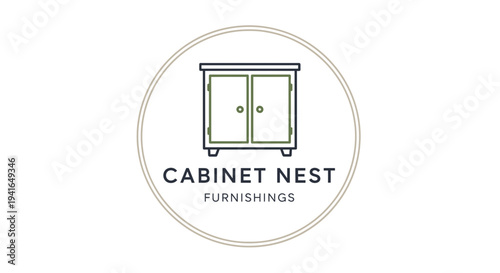 Cabinet Nest Furnishings Logo Design Illustration.