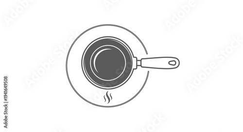 Espresso Cup and Saucer Simple Line Art.
