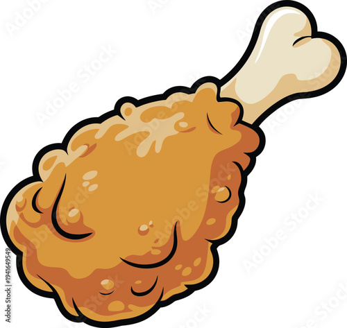 Cute cartoon a illustrator vector fried chicken