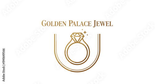Golden Jewelry Logo with Diamond Ring.