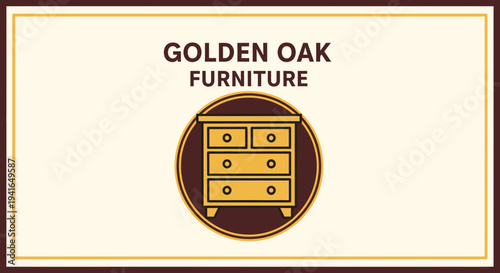 Golden Oak Furniture Logo Design Element.