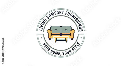 Living Comfort Furnishings Sofa Logo Design.