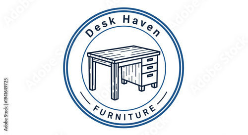 Illustration of a wooden office desk.