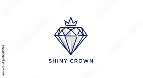 Luxury Diamond Crown Logo Design Element 1.