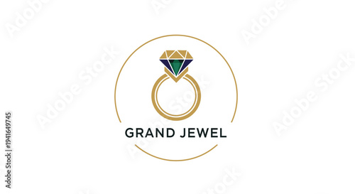 Luxury Diamond Ring Logo Design Concept.