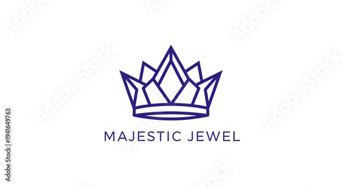 Majestic Jewel Crown Logo Design Illustration.