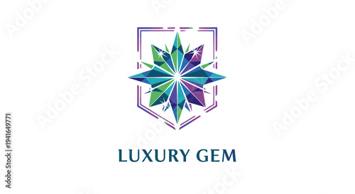 Luxury Gem Logo with Star Design.