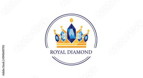 Royal Diamond Crown Logo Design Element.