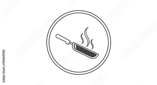 Simple Line Drawing of Hot Iron.