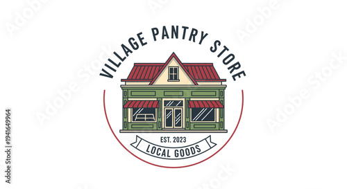 Village Pantry Store Logo Design Illustration.