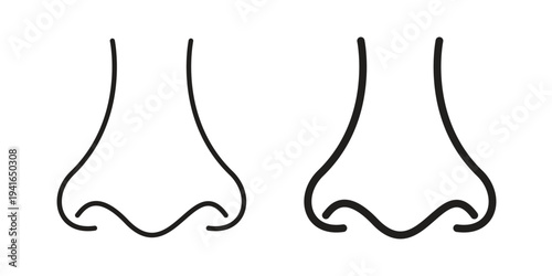 Nose icon concept. Silhouette, glyph symbol. Isolated design.