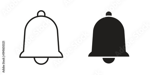 Notification icon concept. Silhouette, glyph symbol. Isolated design.