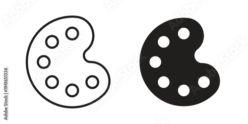 Palette icon concept. Silhouette, glyph symbol. Isolated design.