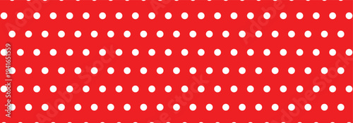 White polka dot seamless pattern on red color background.  Polka dot background used in branding for children items, toys, packaging, feminine dresses and textile design. EPS 10.