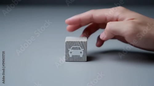 Hand Stamping Document with Car Icon Approval.