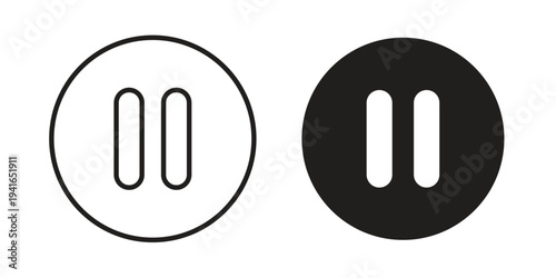 Pause icon concept. Silhouette, glyph symbol. Isolated design.