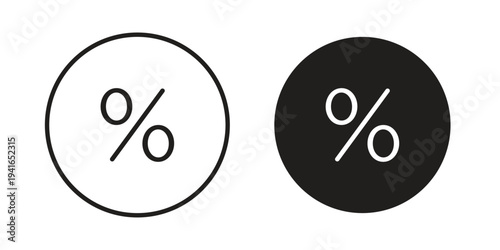 Percentage icon concept. Silhouette, glyph symbol. Isolated design.